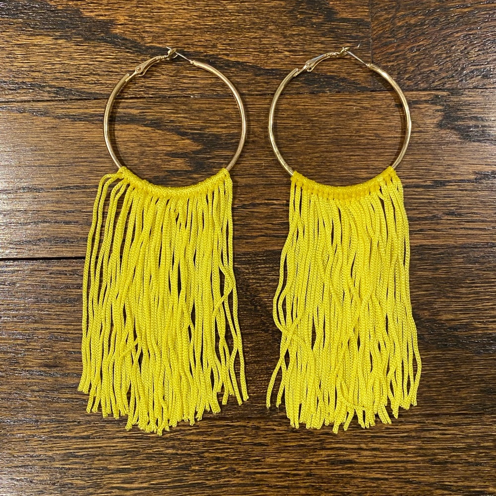 Fiesta Yellow Tassel Earrings. So much fun!